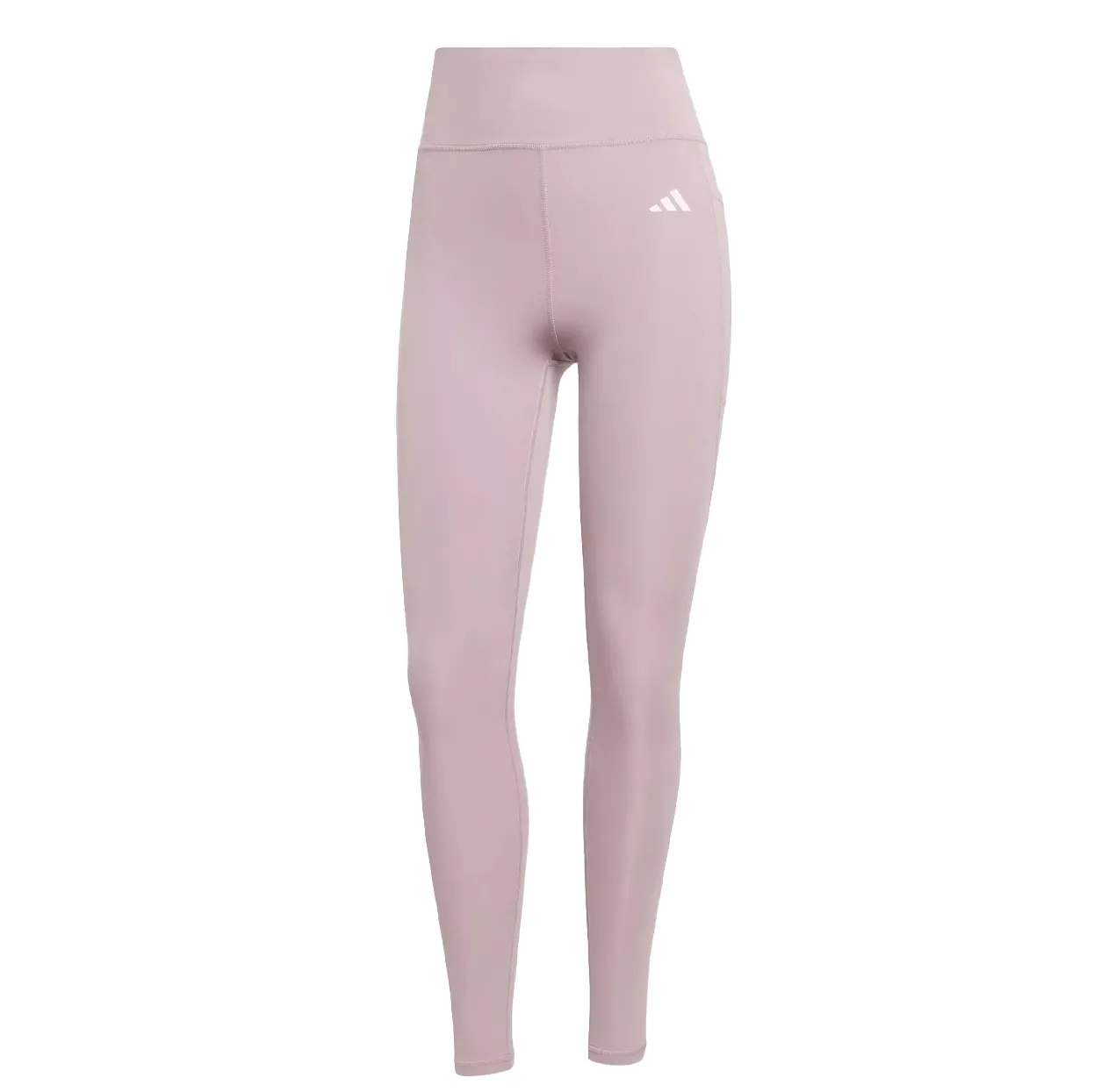 Calça legging Adidas Optimé Essentials Rosa vista frontal e lateral em fundo branco